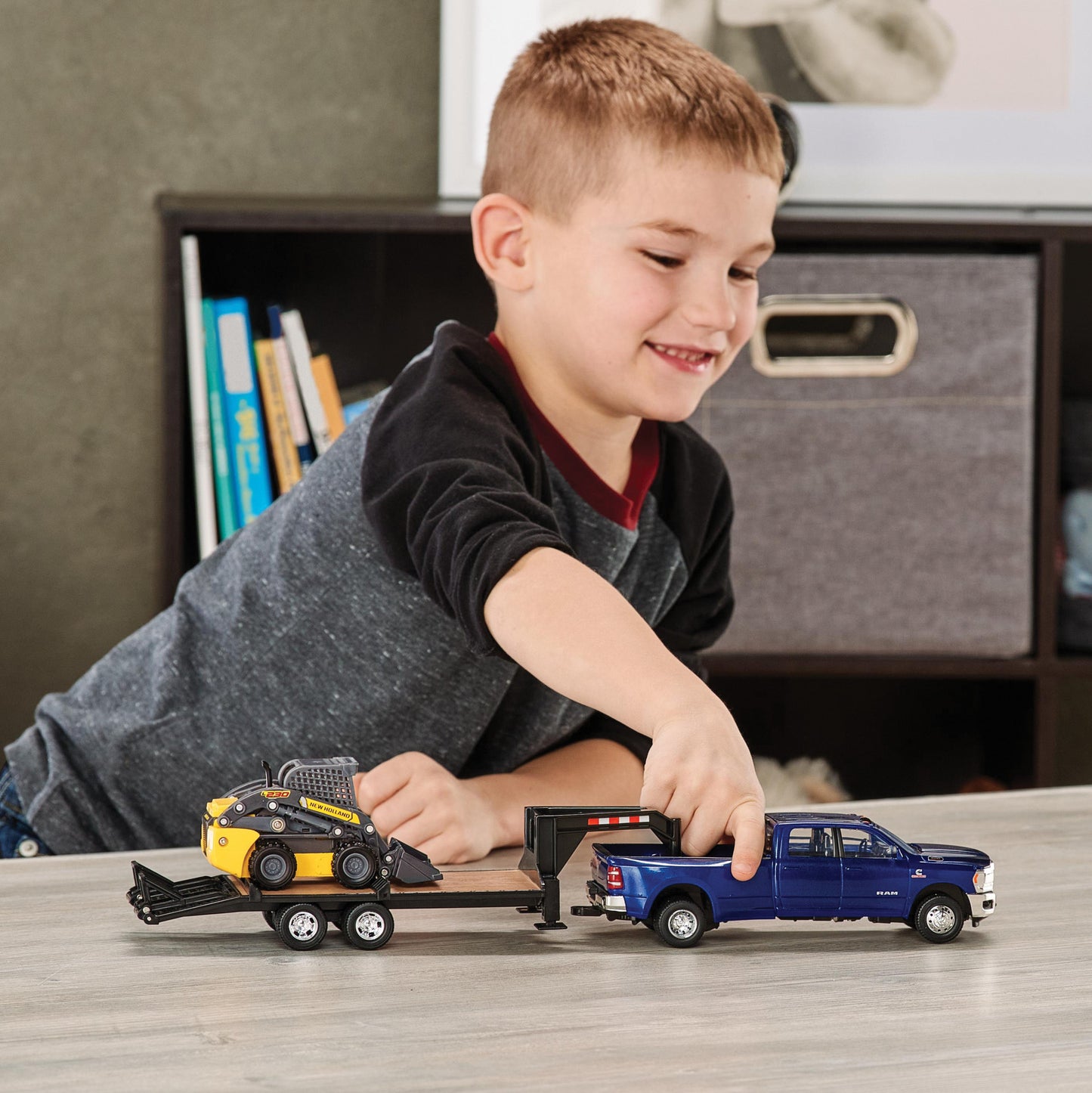 Ram 3500 Pickup With New Holland Skid Steer