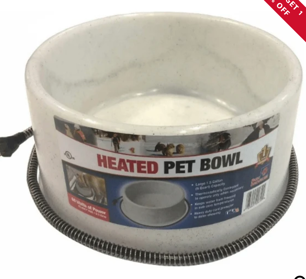 Plastic Heated Pet Bowl Grey 1.5 Gal