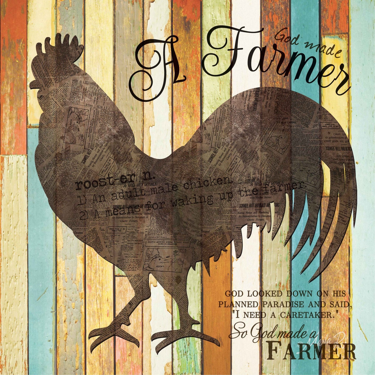 Mounted Art- Rooster