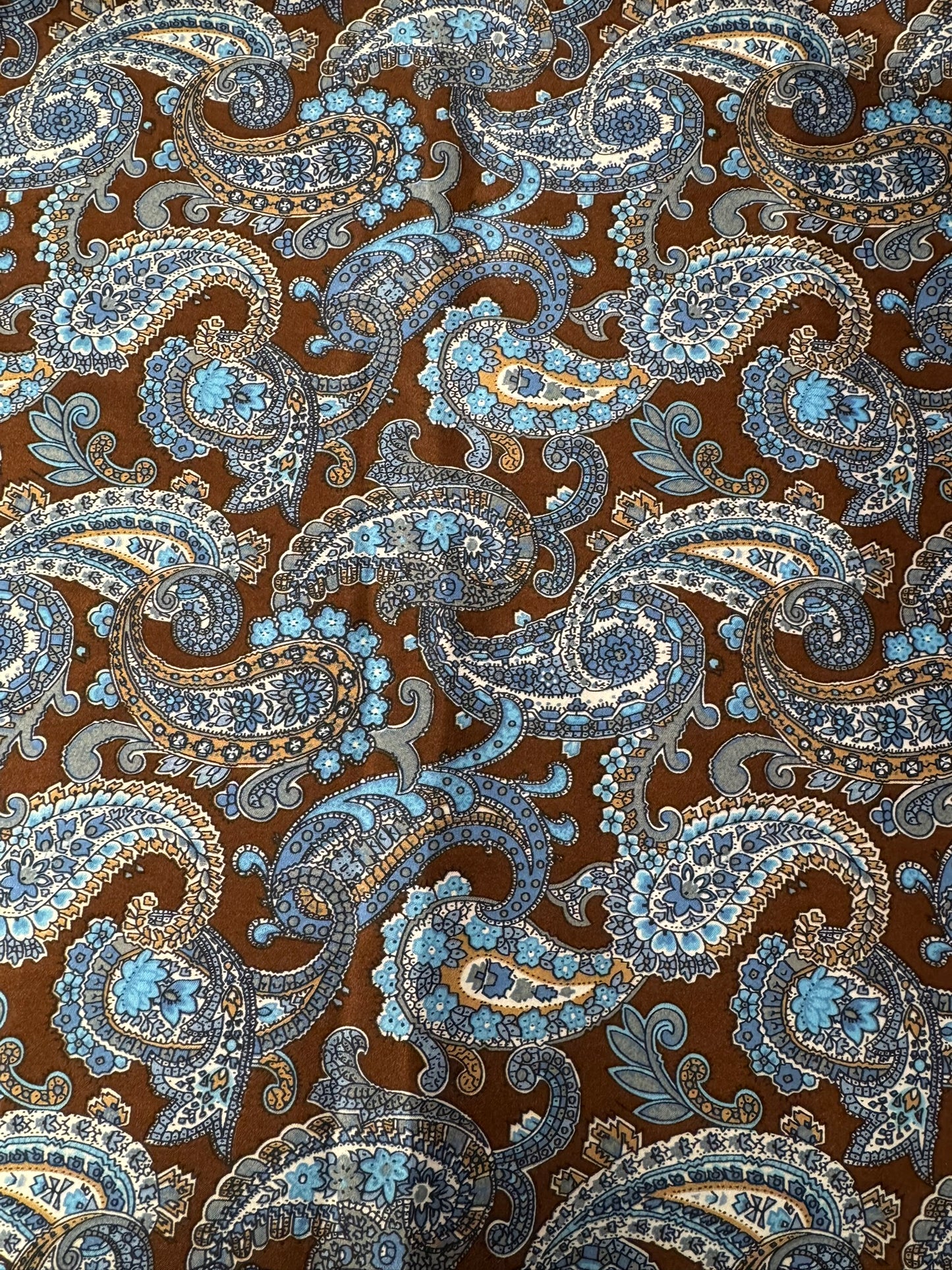 Handmade Wild Rag Brown and blue paisley