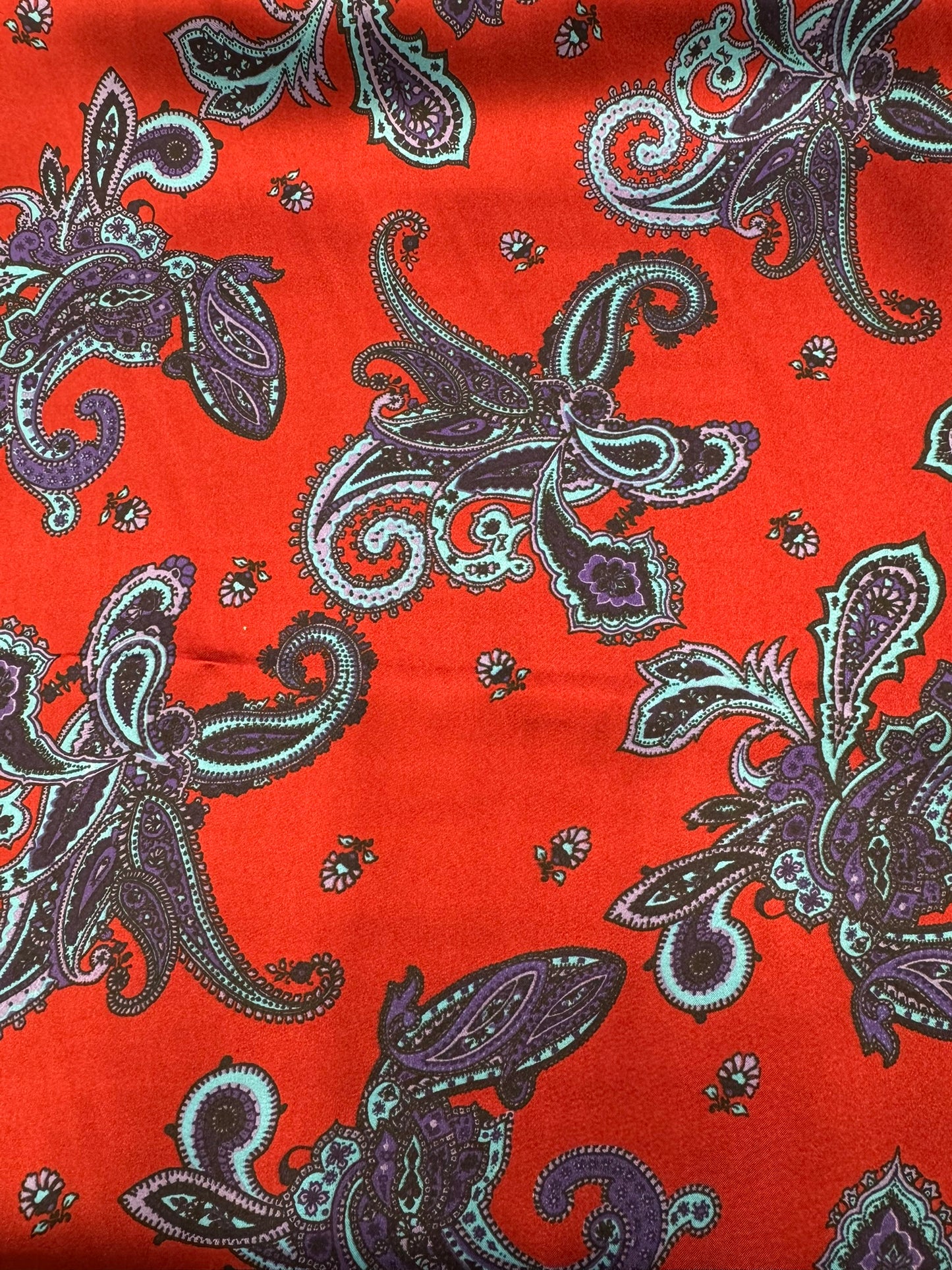 Handmade Wild Rag Red purple and blue paisley