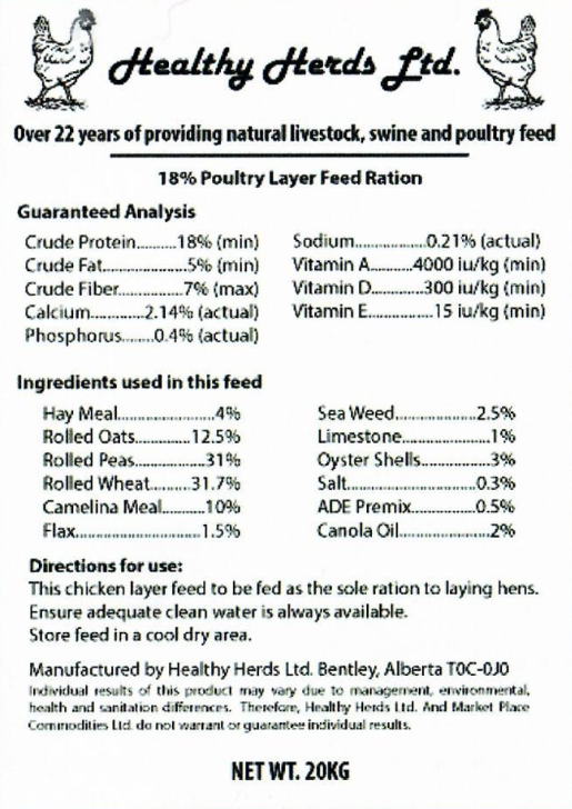 Healthy Herds (18%) Poultry Layer 20kg