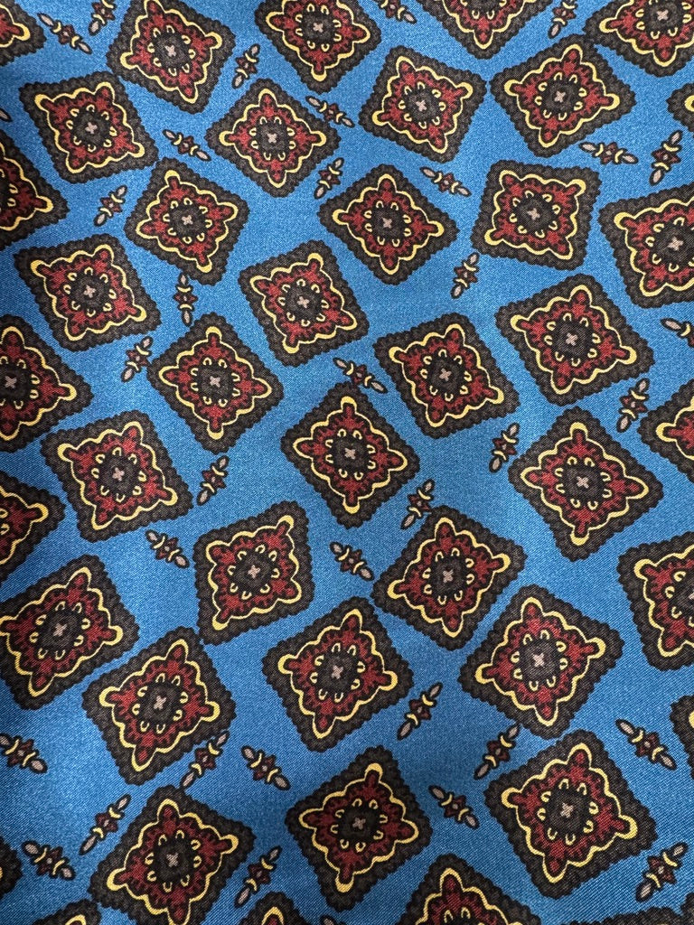 Handmade Wild Rag Blue with black, red and yellow