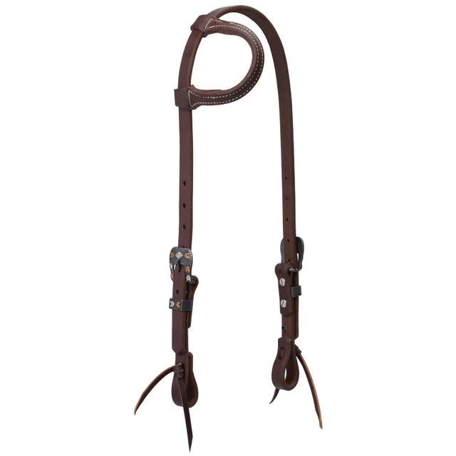 Working Tack Chevron Designer Hardware Sliding Ear Headstall