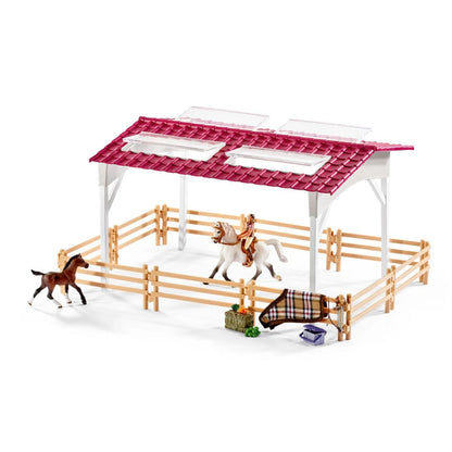 Riding School w/ Riders and Horses