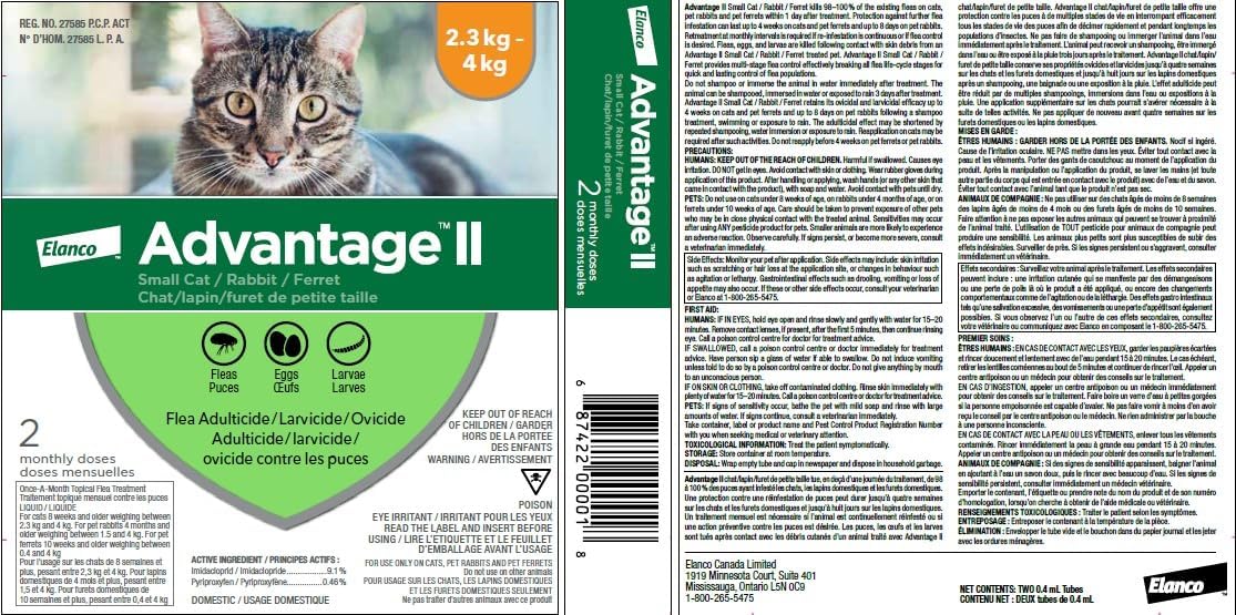 Advantage ll Cat, 4kg  +  2 Doses