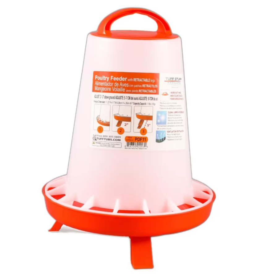 Tuff Stuff poultry cover feeder w/folding legs - 11lbs