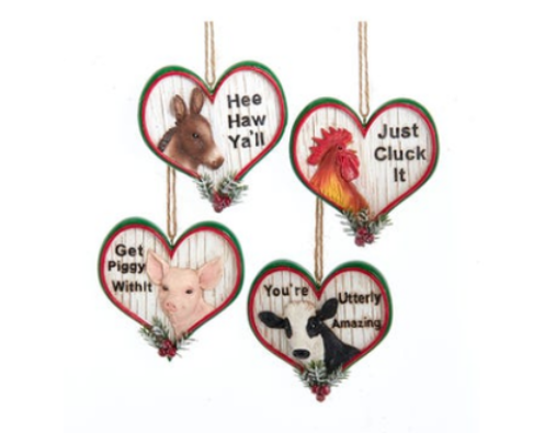 Chicken in Heart Ornament