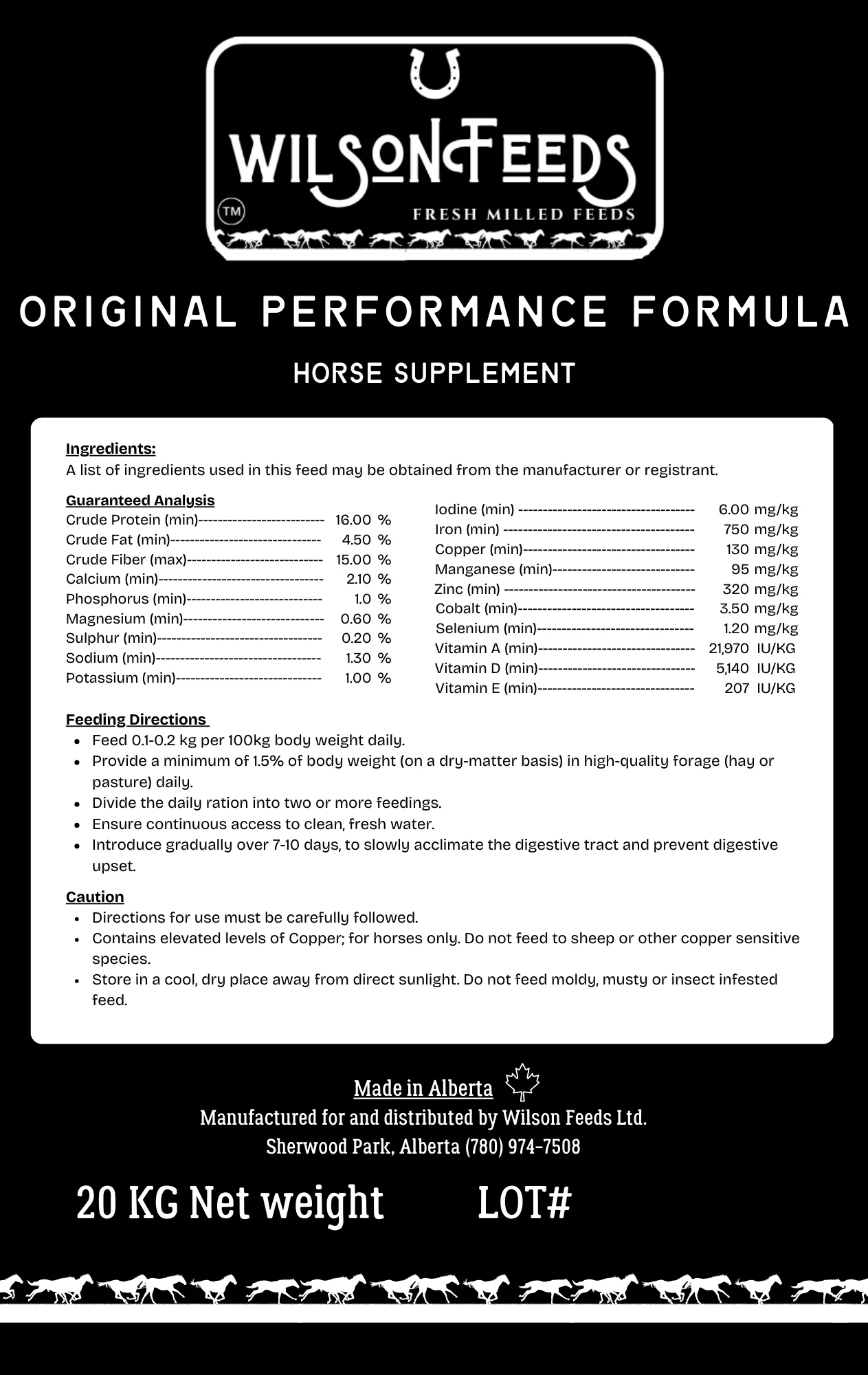 Wilson Feeds Original Performance Formula 20kg