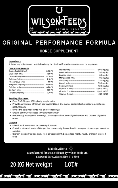 Wilson Feeds Original Performance Formula 20kg