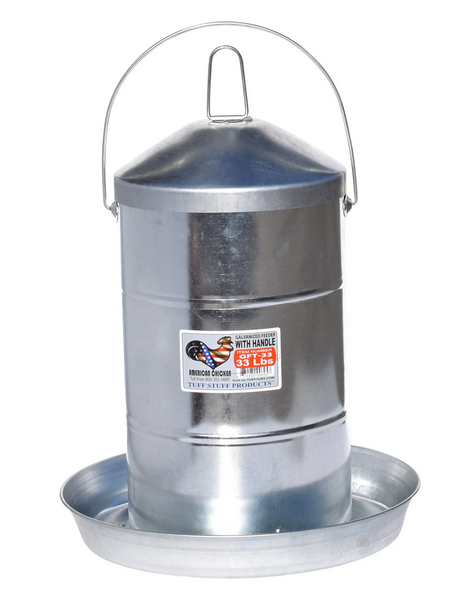 Tuff Stuff Galvanized Feeder w/ Lid - 33lbs