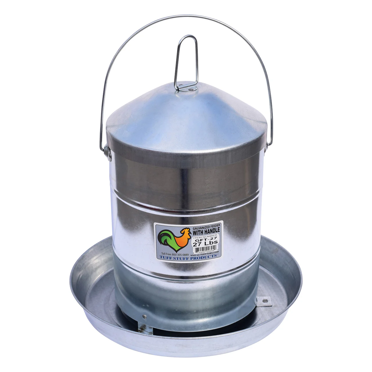 Tuff Stuff Galvanized Feeder w/ Lid - 27lbs