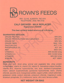 Calf Milk Replacer, Grower (Pink Tag)