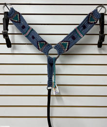 Hand Crafted Mohair Breast Collar - Blue/Purple/Teal