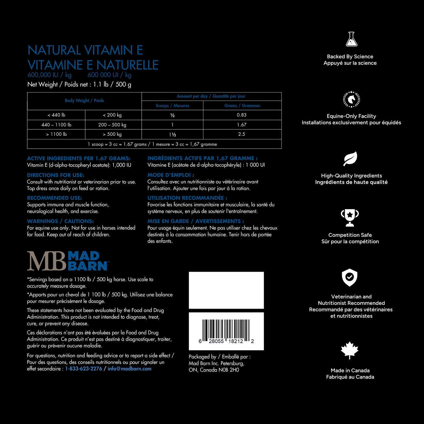 Mad Barn Natural Vitamin E Powder 500g