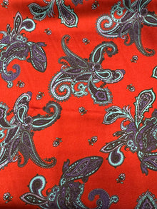 Handmade Wild Rag Red purple and blue paisley