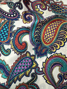 Hnadmade Wild rag White with multicoloured flowers