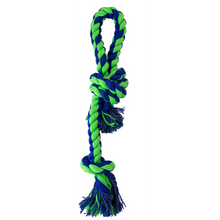 Knotty Rope & Handle Blue & Green 17.75 "