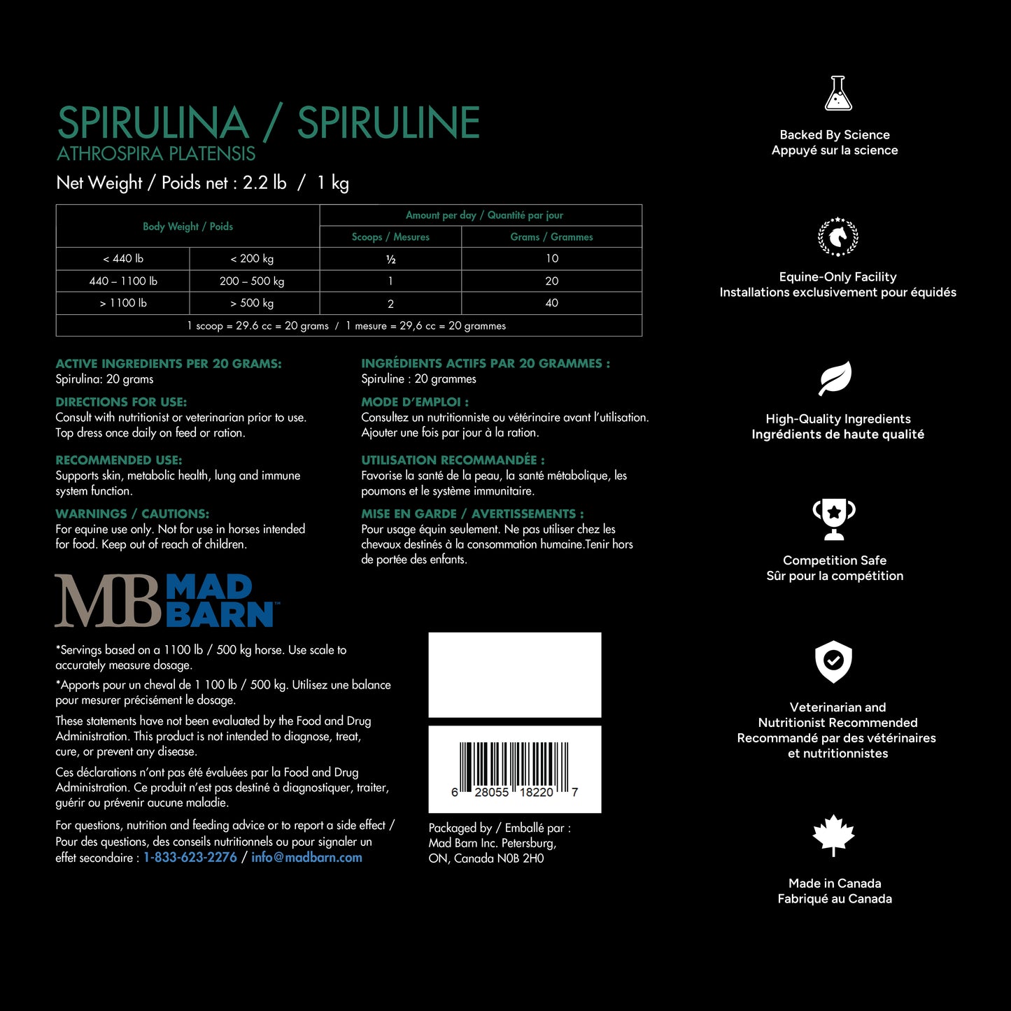 Mad barn Spirulina 1kg