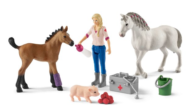 Schleich- Vet Visiting Mare and Foal