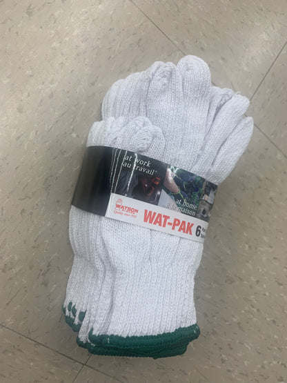 Watson White Knight Cotton Gloves, 6pk