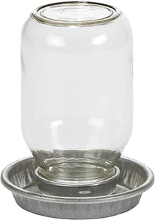 Miller Galvanized and Glass Mason Jar Chick Waterer - 1 Quart
